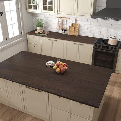 BAYYA Dark Walnut Contact Paper Thick Brown Wood Wallpaper Peel Stick - color: Brown, size: 24"W x 197"L