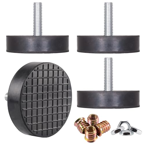 NEWBYTEK M8 Heavy Duty Leveling Feet, 2" Base Rubber Anti-Vibration (4Pk) - size: Metric M8 thread，4pcs