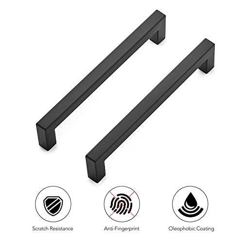 Ravinte Matte Black Cabinet Handles Square Pulls 6-1/4 Inch 30 Pack - color: Matte Black