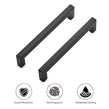 Ravinte Matte Black Cabinet Handles Square Pulls 6-1/4 Inch 30 Pack - color: Matte Black