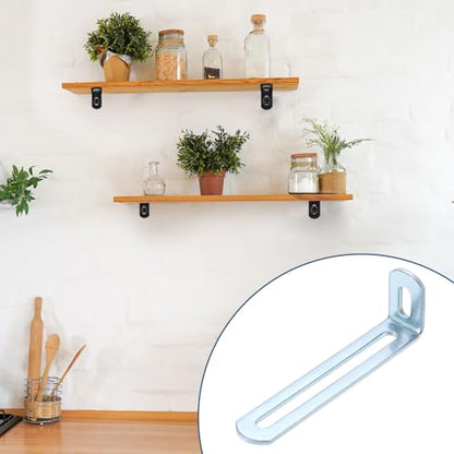 uxcell 10 Pcs Adjustable Right Angle Brackets 3.9"x1.2"x0.7" Silver - color: Silver, size: 3.9"x1.2"x0.7"
