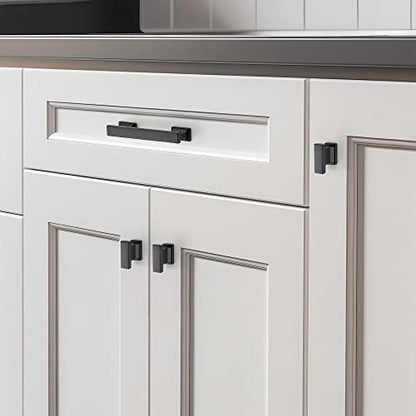 Matte Black Cabinet Pulls, Single Hole, 10 Pack, Heavy Duty - color: Matte Black, size: Single Hole