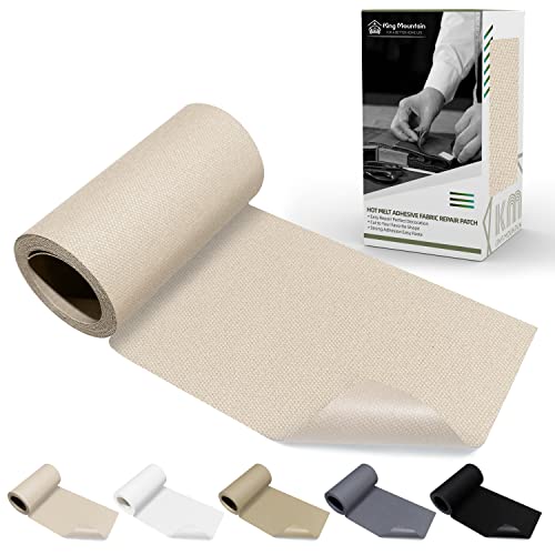 KING MOUNTAIN Canvas Iron on Patch,3"×60",Waterproof 100% Cotton Fabric Repair Patch,Used for Various Sofa,Tent,Clothes,Seats,Suitcases (Beige2.0) - color: Beige2.0 Canvas, size: 3"x60"