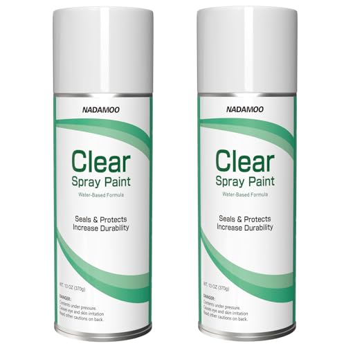 NADAMOO Silicone Modified Acrylic Clear Coat Protective Finish for Metal, Wood, Plastic, Marble - UV Resistant, Waterproof Sealer & Coating for Outdoor Furniture, Automotive, Crafts - 2 Cans, Semi-Gloss