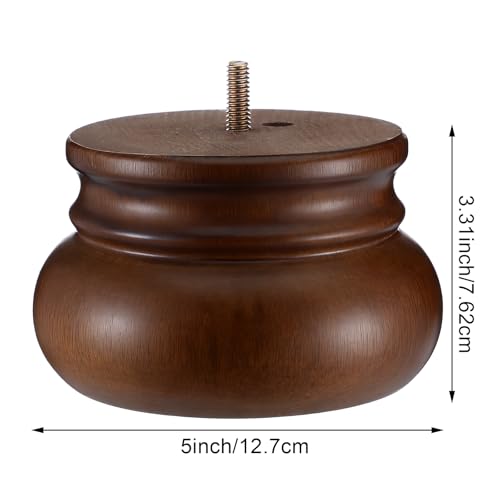 4 Pack 3 Inch Solid Wood Furniture Leg Brown