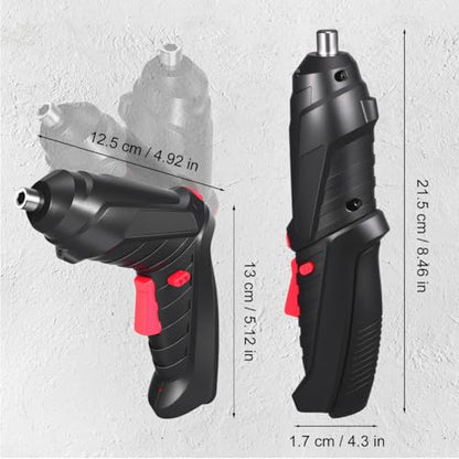 Rechargeable Cordless Screwdriver with Led Light Compact 6.7In