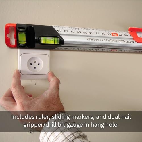 Kapro - 313 Measure Mate - Ultimate Home-Improvement Tool - with Level and Ruler - Features Sliding Markers and Knife Guide - Includes Nail Gripper and Drill Bit Gauge - 48 Inch - size: 48"