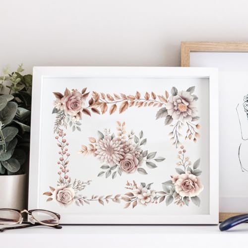 OLYCRAFT 3pcs/Set Brown Flowers Rub on Transfers for Crafts and Furniture 6x12 Inch Roses and Branches Furniture Decals Transfer Stickers Rub on Decal with 1pc Scraper for Wood Furniture Home Decor - style: Brown Flower