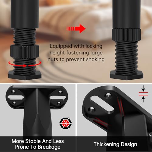 6PCS Adjustable Bed Frame Support Legs(8.3"-14.5"),Center Slats Support Leg - color: 6pcs(8.3-14.5inch)-rigid Plastic