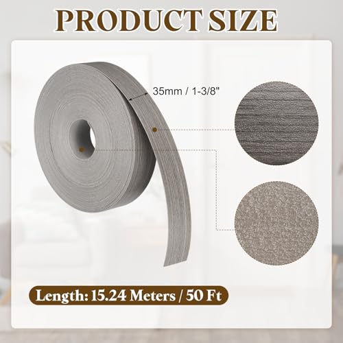 uxcell 1-3/8 Inchx50ft Wood Veneer Edge Banding Pre-Glued Flexible - size: 1-3/8 Inch x 50ft