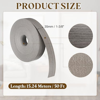 uxcell 1-3/8 Inchx50ft Wood Veneer Edge Banding Pre-Glued Flexible - size: 1-3/8 Inch x 50ft
