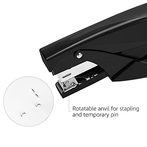 Amazon Basics Effortless Handheld Plier Stapler, 25 Sheet Capacity, Heavy Duty, Black - size: 1-Pack