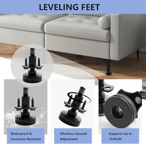 4 Pack Adjustable Leveling Feet, Furniture Levelers Table Feet