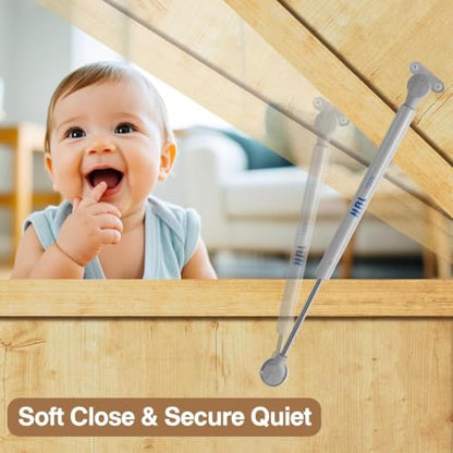 HBL'2 Pack Soft Close Toy Box Hinges for Heacy Curved, Round, Arched Lids