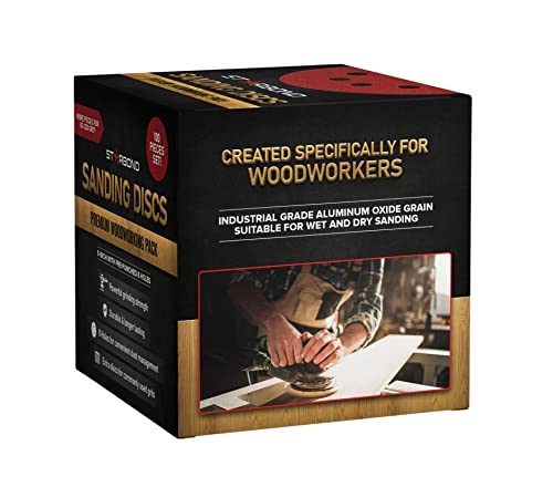 Starbond 5 Inch 8 Hole Sanding Discs, 100 Pack Hook and Loop Sandpaper Set - size: 100 Pack