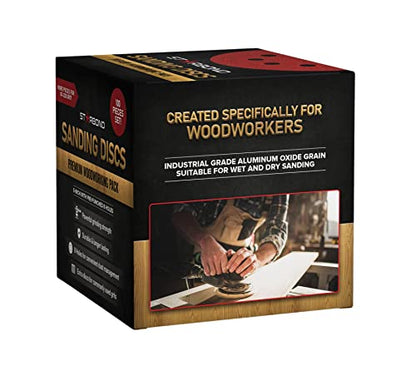 Starbond 5 Inch 8 Hole Sanding Discs, 100 Pack Hook and Loop Sandpaper Set - size: 100 Pack