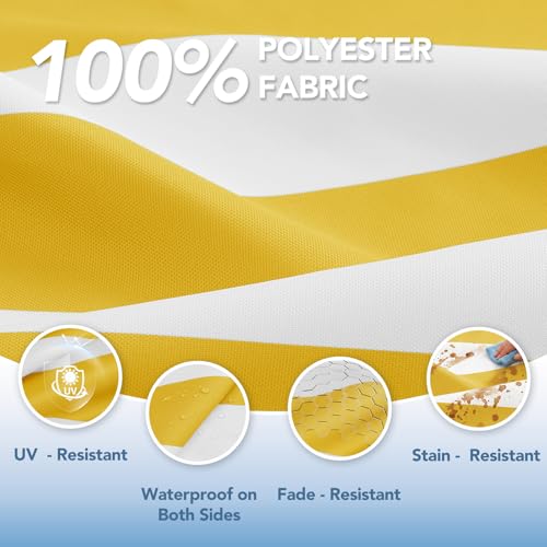 L'AGRATY Chaise Lounge Chair Waterproof Cushion Set of 2 Outdoor for Pool - color: Yellow White