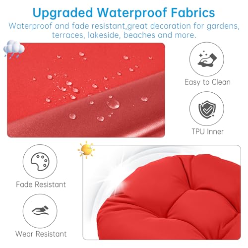 Adirondack Chair Cushion Waterproof Outdoor Rocking Chair Pads - color: Red