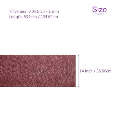 DMiotech 1 Pack 14 Inch x 53 Inch Faux Leather Sheet Furniture Cover Soft Grain Maroon Red PU Leather Roll for Handmade DIY Craft Projects - color: Maroon Red