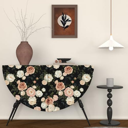 Laatse Dark Floral Rose Peel and Stick Wallpaper 17.5" x 118",Black/White - color: Pink&White, size: 118" x 17.5"