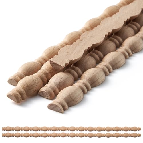 QUORGVES 12Pcs Decorative Gourd Line Wood Trim Molding 15.75 Inch - 11mm - color: Gourd Line, size: 11mm