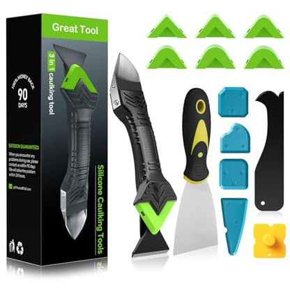 Silicone Caulking Tool Kit-3 in 1 Caulk Tool, Caulk Remover Tool - style: Classic Set