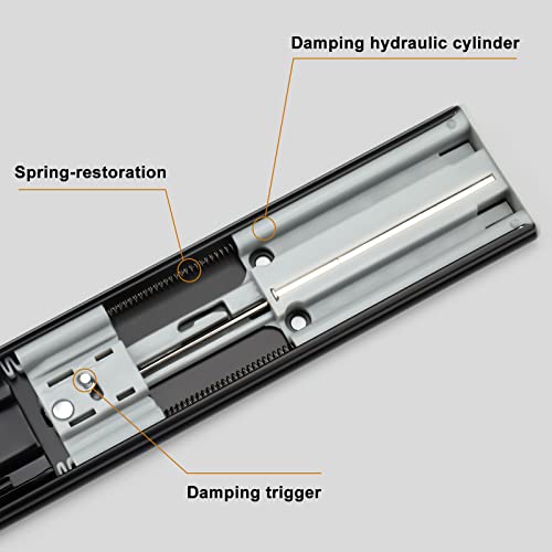 LONTAN 2 Pairs Black Soft Close Drawer Slides 18 Inch Heavy Duty Runners - color: Black, size: 18 Inch