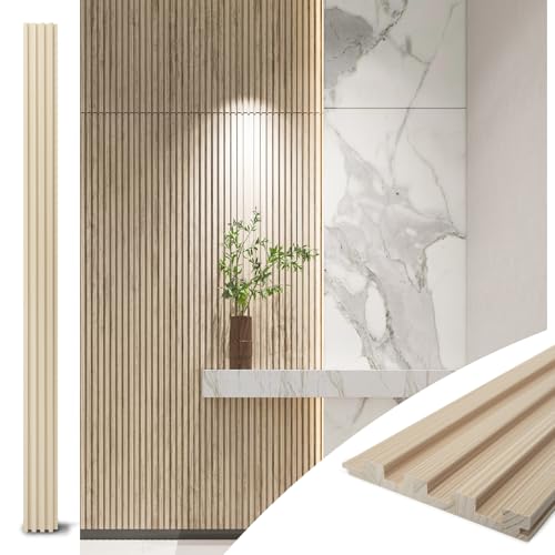 Art3d 108 x 5.7 Inch Slat Wood Wall Paneling for Interior Decor, Ashtree - color: Slat Ashtree, size: 108 x 5.7 Inch