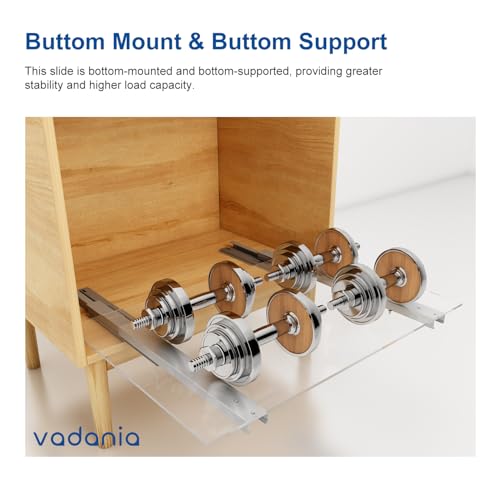 VADANIA #BK54 10" Undermount Drawer Slide, Soft Close - size: 10 Inch, style: Soft Close
