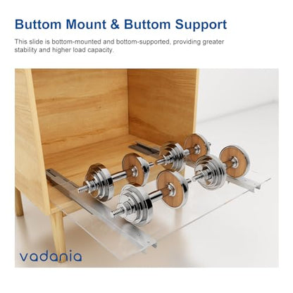 VADANIA #BK54 16" Undermount Drawer Slide, Soft Close - size: 16 Inch, style: Soft Close