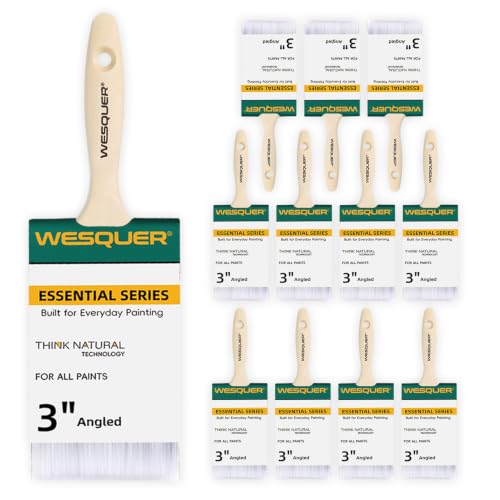 Wesquer 3 Inch Flat Paint Brushes 12 Pack Bulk Professional Coverage - size: Z3 inch (12 pack)