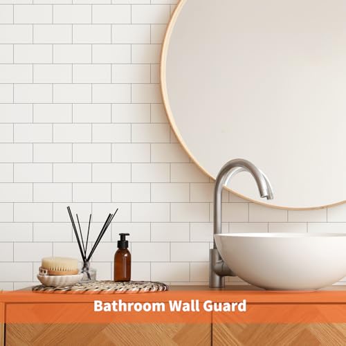 10- Sheet Polished White Peel and Stick Backsplash,11.8'' x11.8'' Luxury PVC Ceramic Look Self Stick Subway Tiles, Waterproof Peel and Stick Wall Tiles for Kitchen and Bathrrom - color: Soft-Glossy White