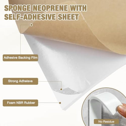 LSGCQ Sponge Neoprene Foam Padding Self Adhesive Foam Sheets, White - color: White, size: 12" Wide x 1/8" Thick x 118" Long