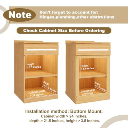 Soft Close Wood Pull-Out Cabinet Drawer, 23", Fits 24"+ Opening - size: 23inch