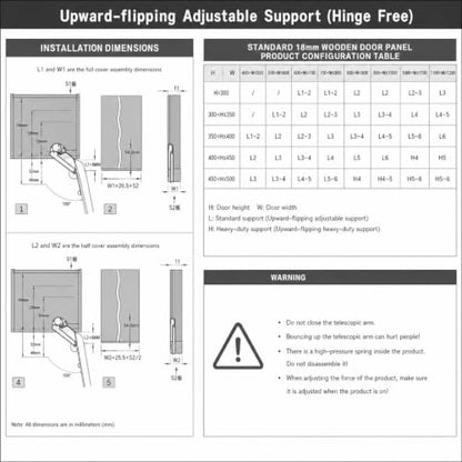 2Pack Adjustable Cabinet Door Lift Support,Soft Close Lid Support Hinge