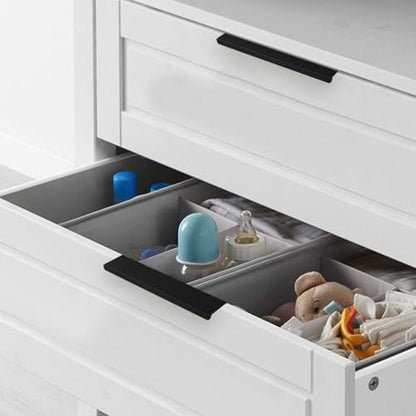 10 Pack Cabinet Handle Hidden Black Drawer Edge Pulls, Modern Style Dressing Table Wardrobe Kitchen Wall Cabinet Finger Edge Handle (Black, Length 5.8"/Hole Distance 5") - size: Length 5.8"/Hole Distance 5"