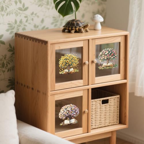 Peacoblue Book and Tree Rub On Transfers for Furniture Craft 6"x12" - style: Book and Flowering Tree