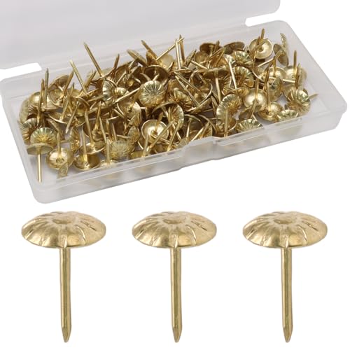 Gold Upholstery Tacks, 120PCS - color: Gold