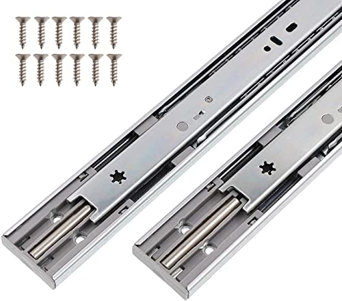 Decobasics Double Spring Soft Close Drawer Slides 22 inch (10 Set/Pair) Full Extension Ball Bearing 100 lbs Capacity Heavy Duty Drawer Slides and Glides for Kitchen Cabinets & Furnitures Easy Install - style: 10 Pairs
