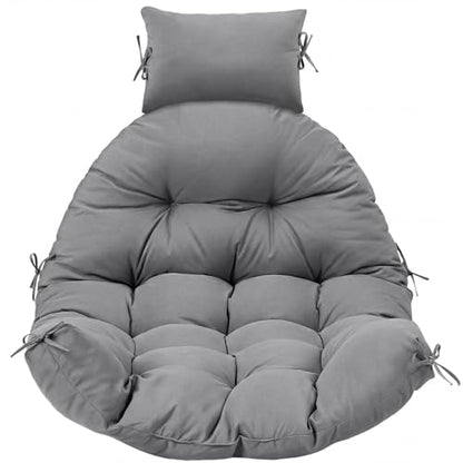 Tudomro Waterproof Egg Chair Cushion with Pillow Filling 2.58 kg Replacement Rocking Wicker Chair Cushion 48" x 32" High Back Hanging Swing Hammock Pad Thicken for Outdoor Patio Garden (Dark Gray) - color: Dark Gray