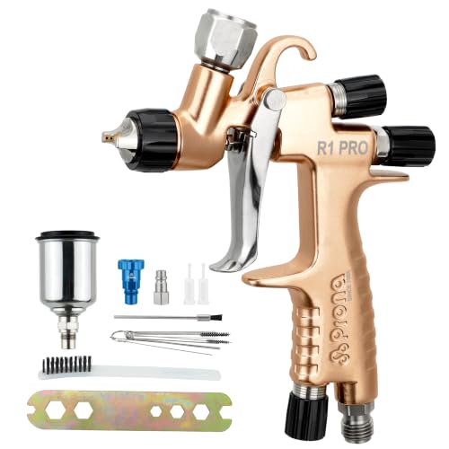 R1 PRO Automotive Touch Up Spray Gun, 1.0mm, 150cc Metal Cup - size: F 1.0mm