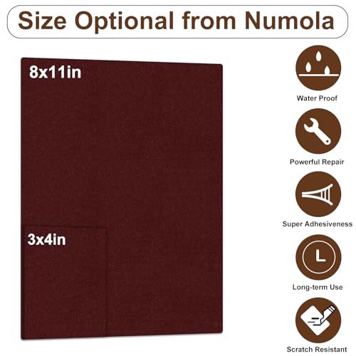 Numola Leather Repair Patch, 3×4 Inch Self-Adhesive Dark Wine Red - color: Dark Wine Red, size: 3×4inch