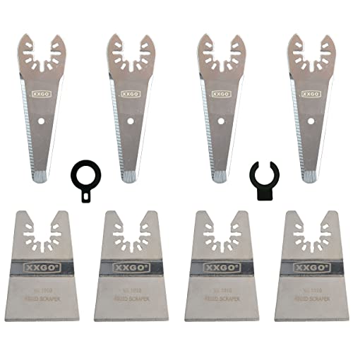 XXGO 8 Pcs Rigid Oscillating Tool Scraper Cutter Blades for Vinyl Flooring - size: Multi Tool Scraper Blade - 8 Pcs