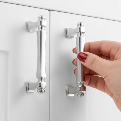 3 Inch Polished Chrome Cabinet Pulls 10 Pack French Style P2501 - color: Polished Chrome, size: 3 Inch Hole Centers