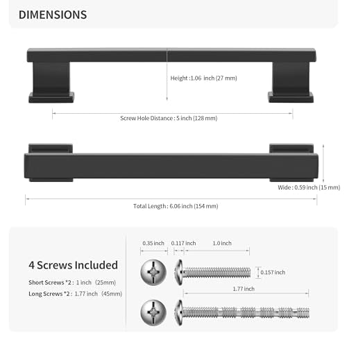 Lardmon 10 Pack 5 Inch(128mm) Hole Center Gunmetal Gray Kitchen Cabinet Handles Modern Cabinet Pulls Kitchen Cabinet Hardware Solid Drawer Pulls Handles for Dresser, Total Length 6.06 Inch - color: Gray, size: 5 Inch Hole Center