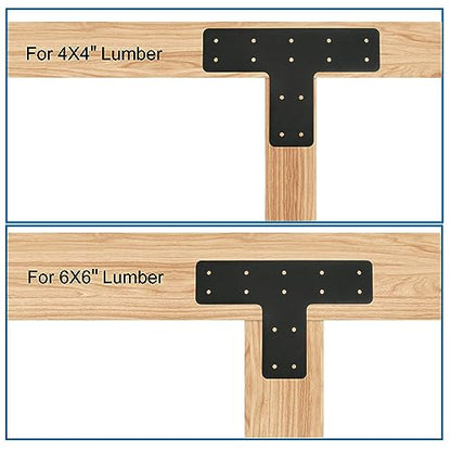 T Post Bracket 4pcs,12"x8" Flat Mending Plate,T Shape Brackets - style: T-shape(12X8X3)