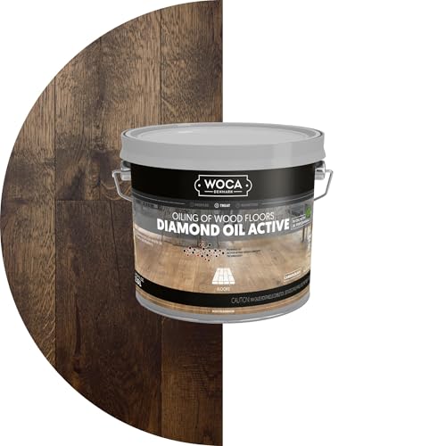 WOCA Denmark Diamond Oil Active (Carbon Black, 2.5L) – Durable, Plant-Based Wood Finish | Low VOC, Liquid-Resistant, Low Odor | Safe for All Wood Species, Including Exotic Woods | Indoor Use - color: Carbon Black, size: 2.5L