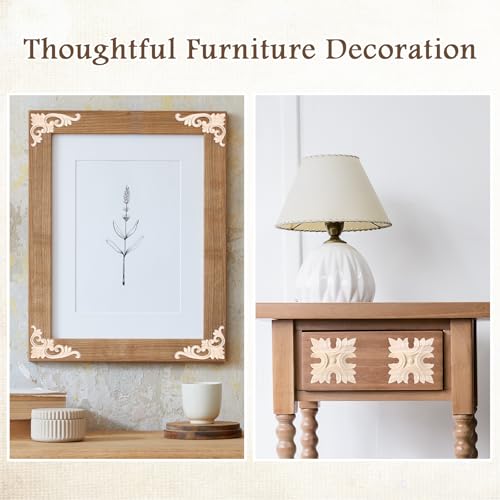 Croblissful 8 Pcs Wood Appliques and Onlays, Classic Style, Large Size - size: Large Size, style: Classic Style