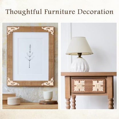 Croblissful 8 Pcs Wood Appliques and Onlays, Classic Style, Large Size - size: Large Size, style: Classic Style