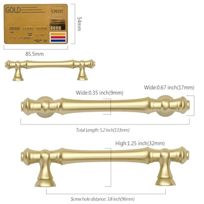 Amerdeco 10 Pack Brushed Gold Cabinet Pulls 3.75" - color: Brushed Gold, size: 3.75" hole center